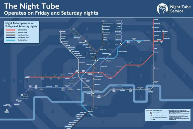 night tube map